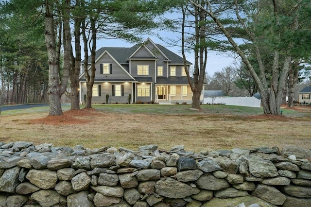 view of front of house with a front yard