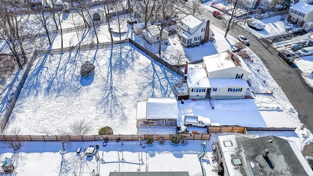 view of snowy aerial view