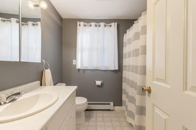 36 Emerald Dr, Lynn, MA 01094 - bathroom featuring a baseboard radiator, vanity, and tile patterned flooring