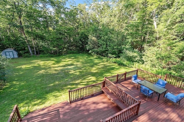 1 Sheffield Cir, Andover, MA 01810 - wooden terrace with a storage shed and a yard