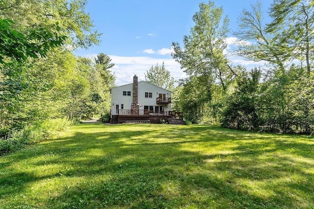 1 Sheffield Cir, Andover, MA 01810 - view of grassy yard featuring a wooden deck