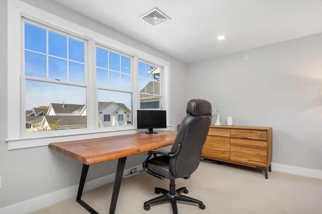 21 Brand Blvd Unit 21, Scituate, MA 02066 - office area featuring light colored carpet, baseboards, and recessed lighting