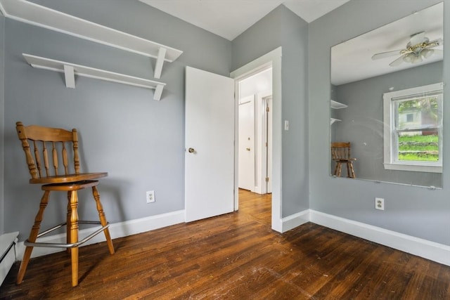328 E Main St, Marlborough, MA 01752 - unfurnished room with wood-type flooring, a ceiling fan, and baseboards