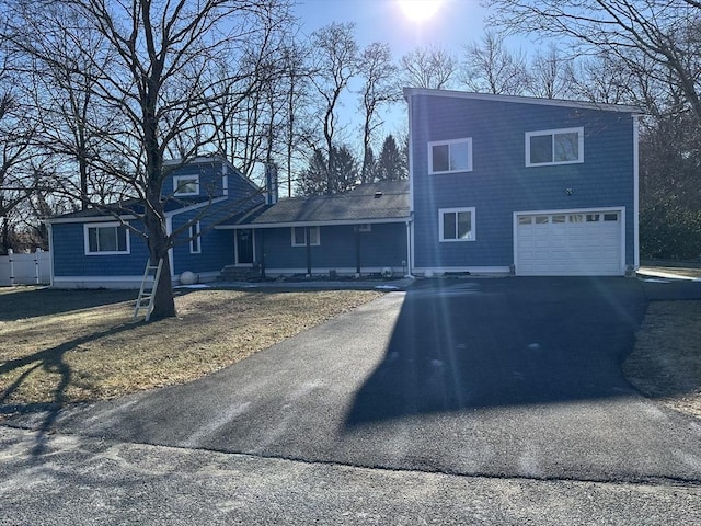 view of front property with a garage