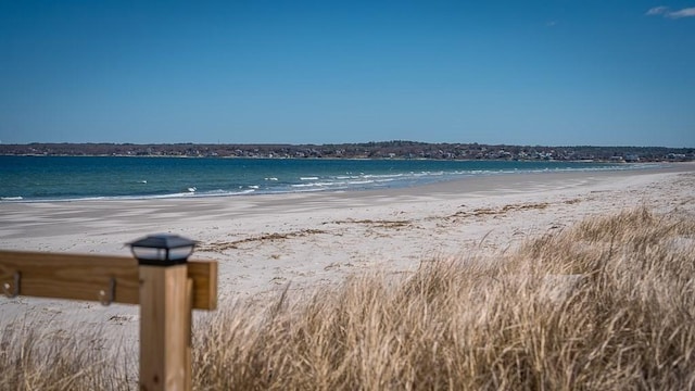 view of water feature featuring a view of the beach