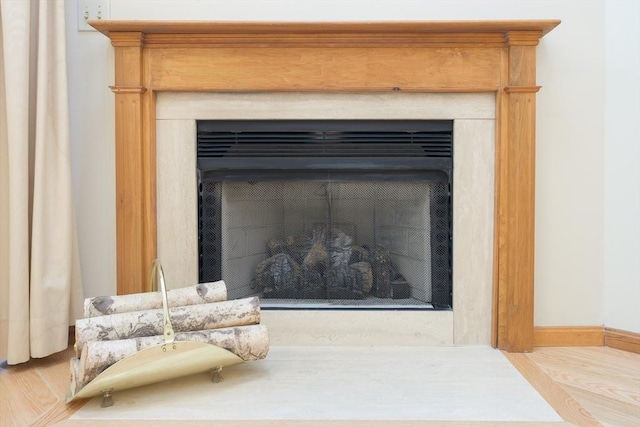 19 Spruce Pond Rd Unit 19, Franklin, MA 02038 - detailed view of a fireplace with flush hearth and wood finished floors