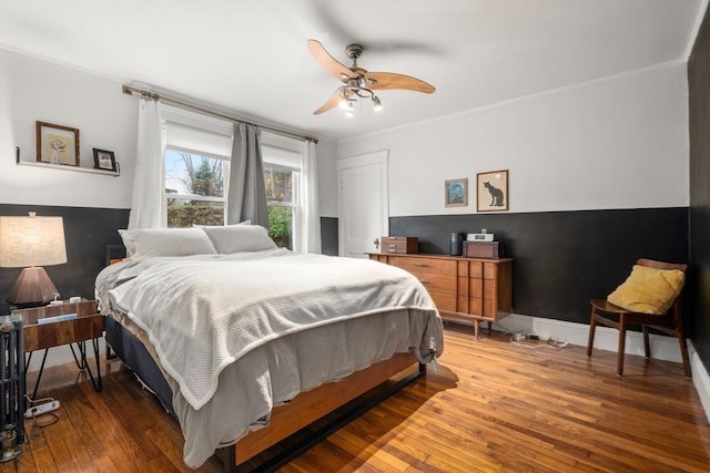 65-67 Westchester Rd, Newton, MA 02458 - bedroom featuring ornamental molding, ceiling fan, and hardwood / wood-style flooring