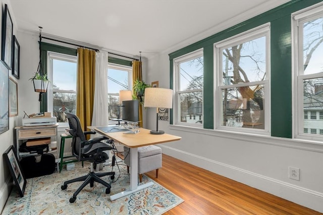 65-67 Westchester Rd, Newton, MA 02458 - home office with baseboards and wood finished floors