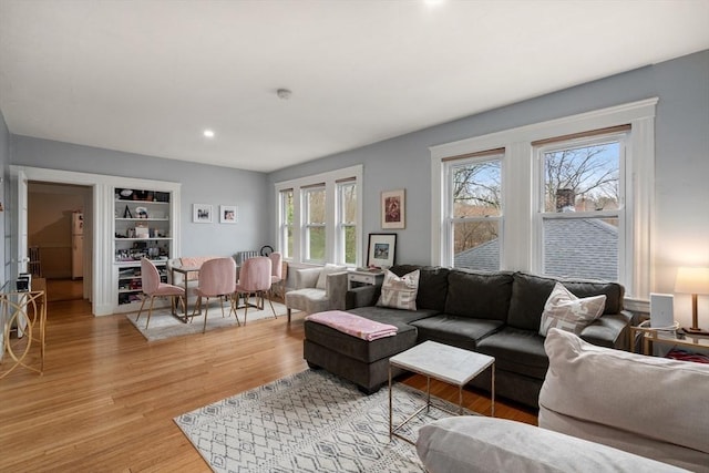 65-67 Westchester Rd, Newton, MA 02458 - living room with recessed lighting and light wood finished floors