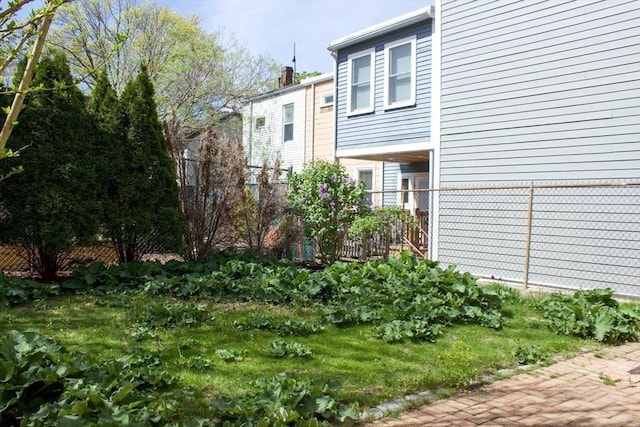 view of yard with fence