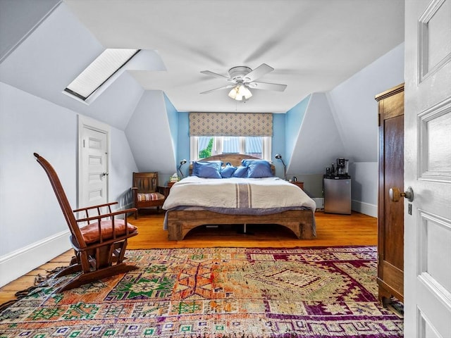 4 Greenough Ave, Boston, MA 02130 - bedroom with wood finished floors, vaulted ceiling, ceiling fan, and baseboards