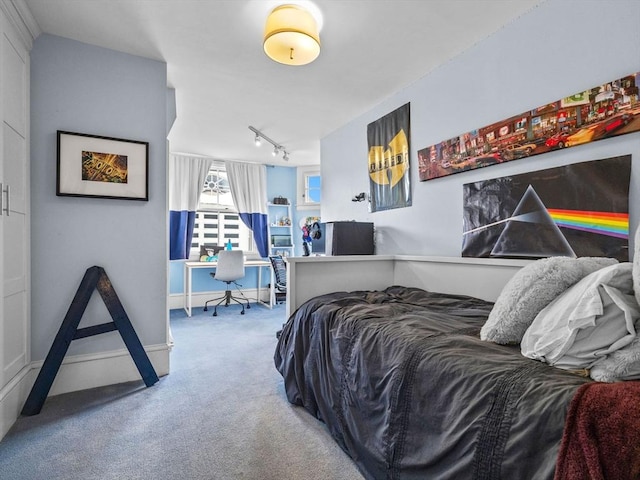 4 Greenough Ave, Boston, MA 02130 - bedroom with carpet floors, rail lighting, an office area, and baseboards