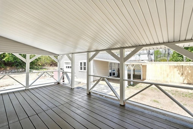 wooden terrace with fence