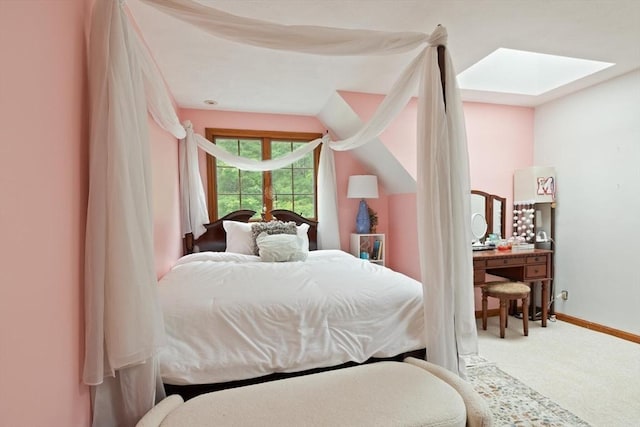 41B Washington St, Boxford, MA 01921 - carpeted bedroom with a skylight and baseboards