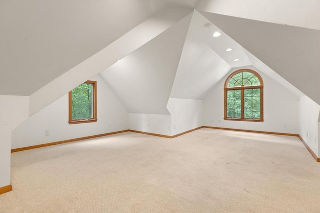 41B Washington St, Boxford, MA 01921 - bonus room with lofted ceiling, carpet flooring, and recessed lighting