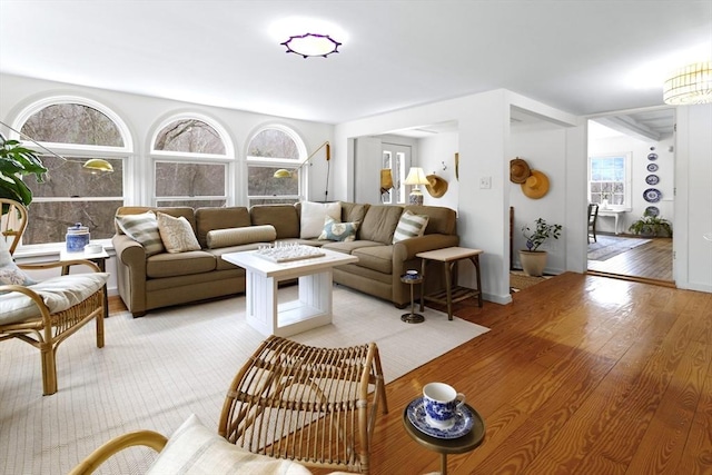 living area with light wood finished floors