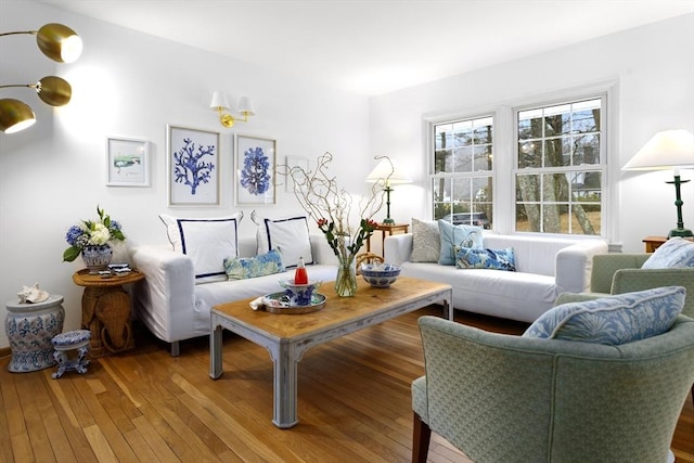living room featuring hardwood / wood-style floors