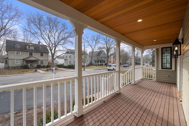 wooden terrace with covered porch