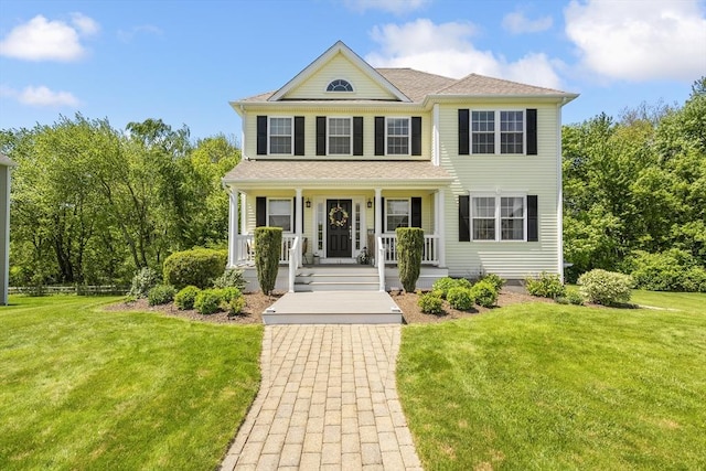 14 Evelyn Way, Seekonk, MA 02771 - colonial-style house featuring a porch and a front lawn