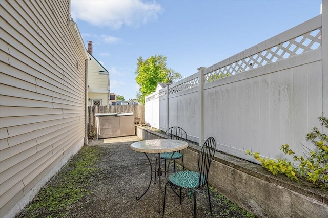 view of patio with a fenced backyard
