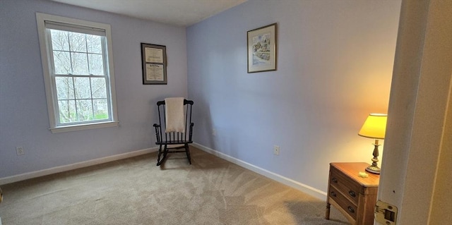 unfurnished room with baseboards and carpet