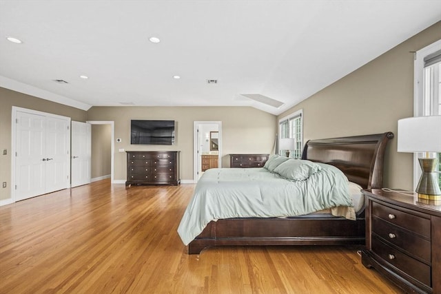 5 John Matthew Rd, Hopkinton, MA 01748 - bedroom with wood finished floors, lofted ceiling, recessed lighting, and connected bathroom