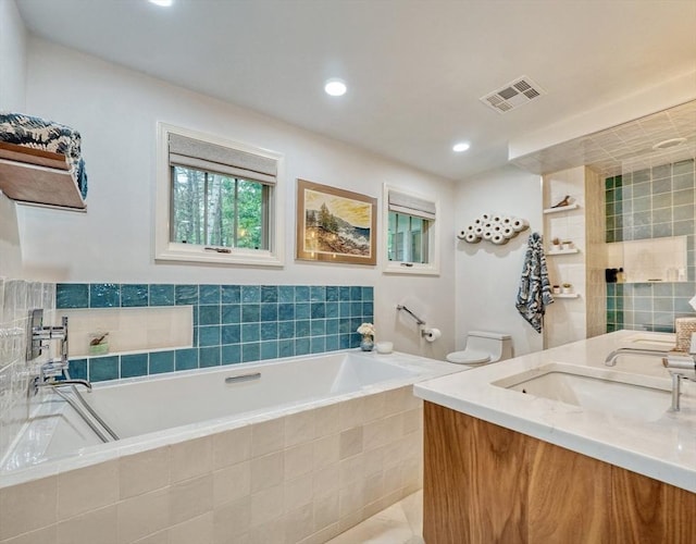 15 Blackburnian Rd, Lincoln, MA 01773 - full bath featuring vanity, a garden tub, and recessed lighting