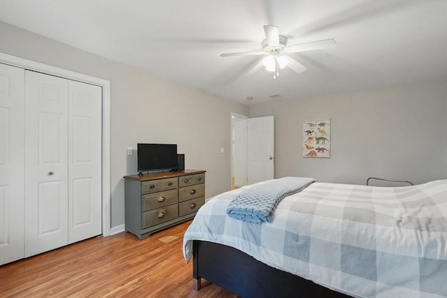 3 Birch Ave, East Longmeadow, MA 01028 - bedroom with light wood finished floors, a closet, and ceiling fan
