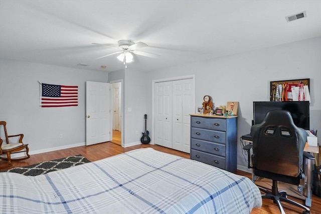 3 Birch Ave, East Longmeadow, MA 01028 - bedroom with wood finished floors, baseboards, a closet, ceiling fan, and a desk