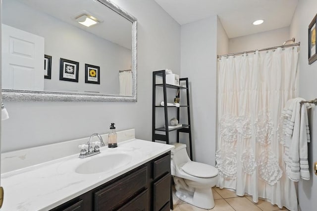 3 Birch Ave, East Longmeadow, MA 01028 - bathroom with tile patterned flooring, toilet, vanity, and a shower with curtain