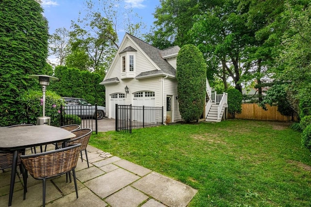 97 Manet Rd, Newton, MA 02467 - view of yard featuring stairs and outdoor dining space