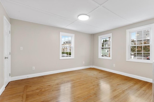 spare room with wood-type flooring