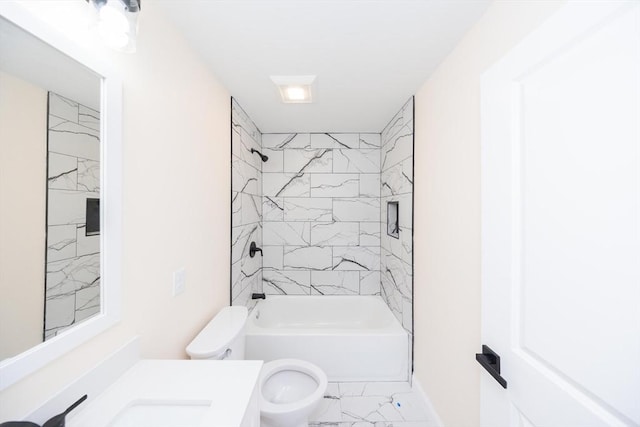 21 Seattle St, Worcester, MA 01604 - full bathroom with marble finish floors, vanity, and washtub / shower combination