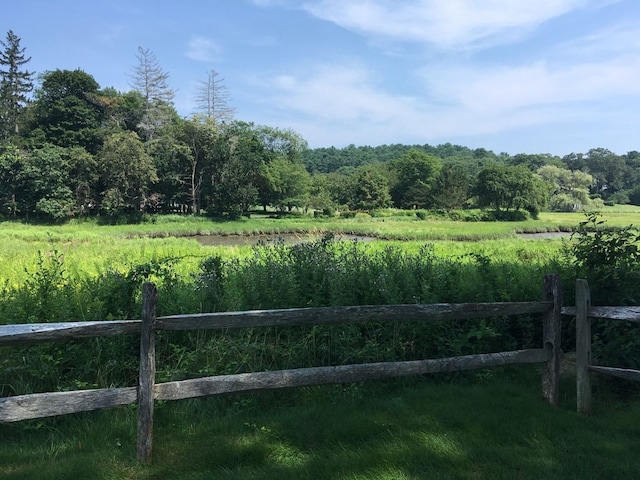 view of yard with a rural view