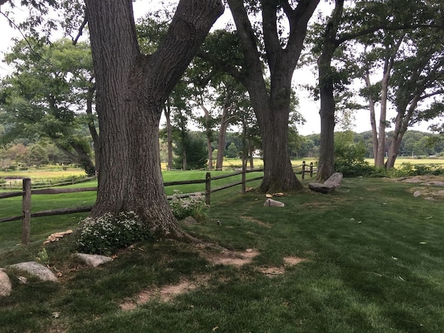 view of yard with a rural view