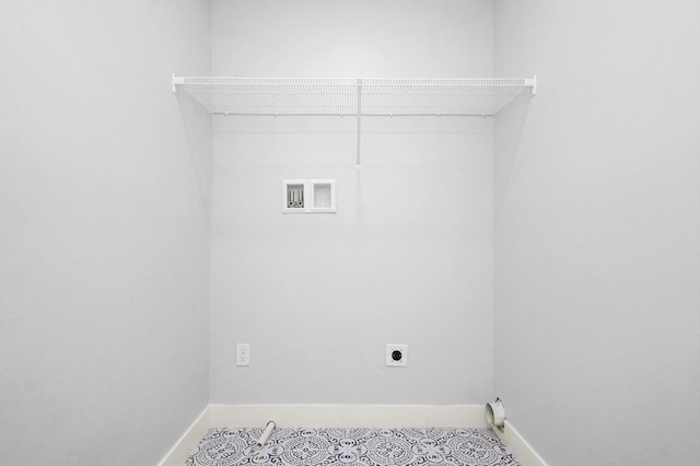 117 Montvale Ave, Woburn, MA 01801 - clothes washing area with electric dryer hookup, hookup for a washing machine, and baseboards