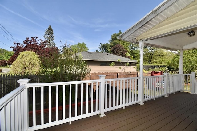 wooden deck with fence