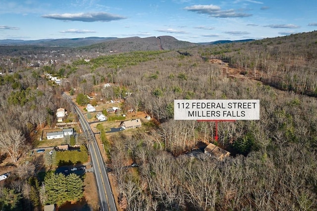 aerial view featuring a mountain view