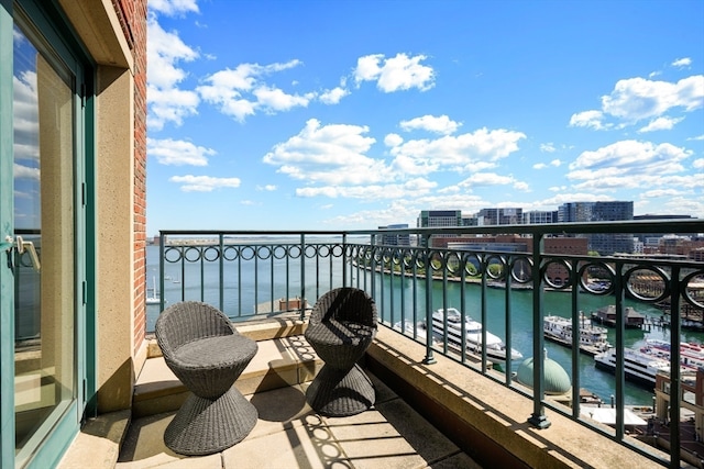 balcony with a water view