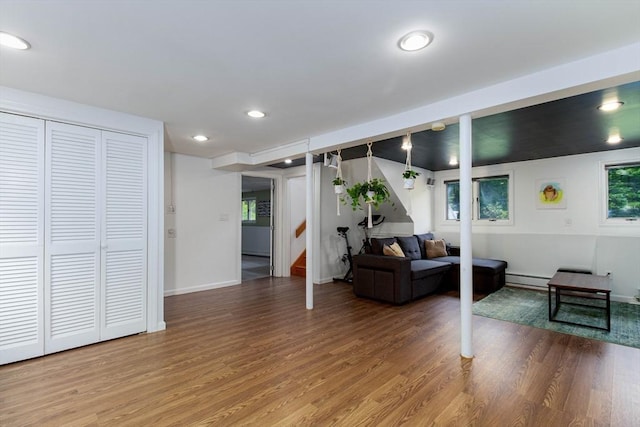 10 Longmeadow Ln, Medway, MA 02053 - living area with light wood-style floors, recessed lighting, plenty of natural light, and stairs