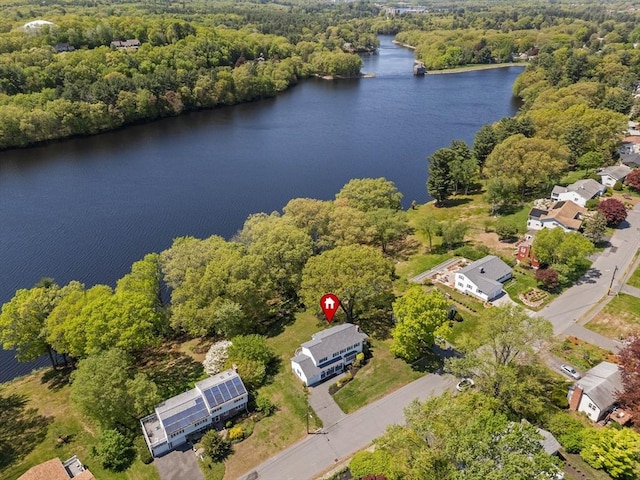 35 Crest Rd, Framingham, MA 01702 - drone / aerial view of a nearby body of water and a forest