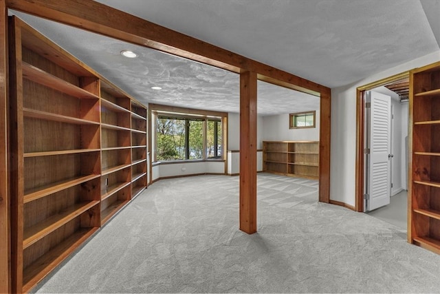 35 Crest Rd, Framingham, MA 01702 - below grade area featuring carpet flooring, recessed lighting, baseboards, and a textured ceiling