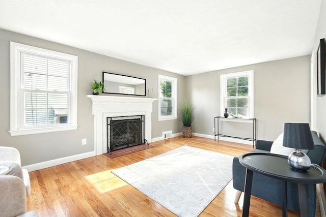132 Nelson St, West Springfield, MA 01089 - living room featuring a fireplace with flush hearth and wood finished floors