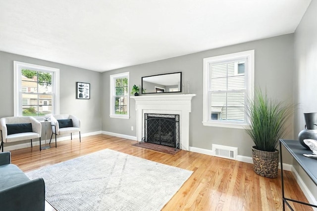 132 Nelson St, West Springfield, MA 01089 - living area with wood finished floors, healthy amount of natural light, and a fireplace with flush hearth