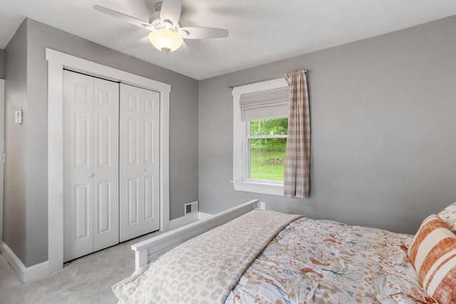 649 Robin Hill St, Marlborough, MA 01752 - bedroom with carpet floors, a closet, and a ceiling fan