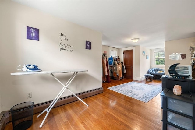 150 Church Ave, Warwick, RI 02889 - miscellaneous room featuring light wood-style flooring and baseboard heating