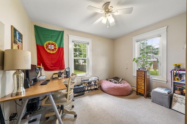 150 Church Ave, Warwick, RI 02889 - office area featuring carpet floors and ceiling fan