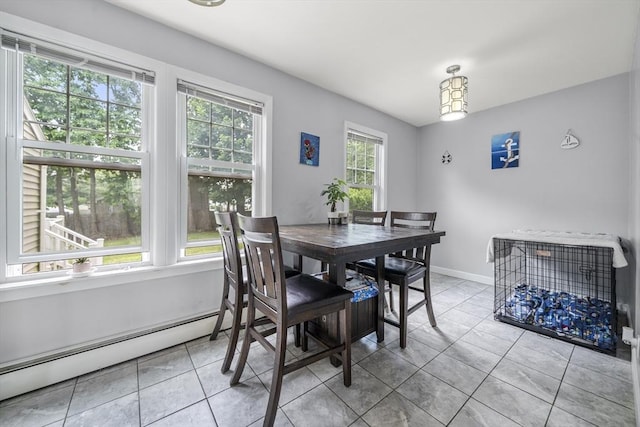 150 Church Ave, Warwick, RI 02889 - dining room with tile patterned flooring and a baseboard radiator