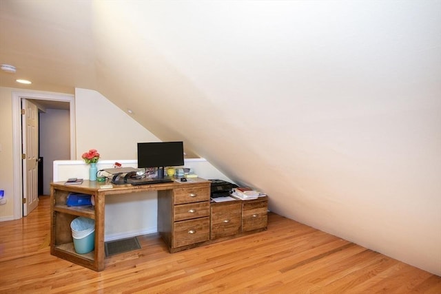 office featuring light hardwood / wood-style floors