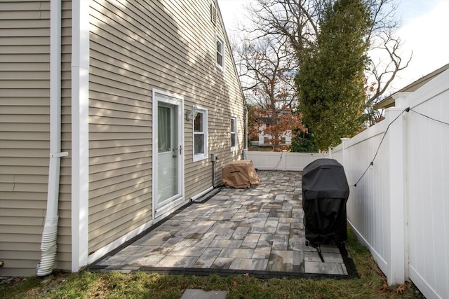 view of patio / terrace with area for grilling